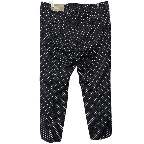 Ann Taylor Cropped Pants Navy White Dots Size 10 NWT - Picture 3 of 8